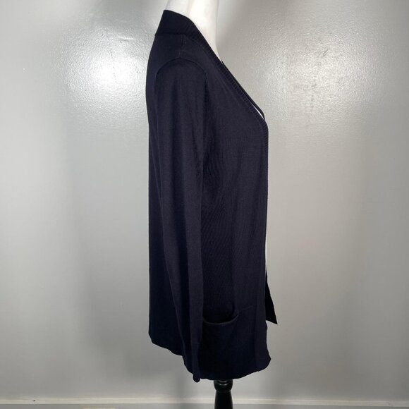 Premise Studio Black Shawl Neck Open Front Soft Knit Long Sleeve Cardigan S - Picture 9 of 13